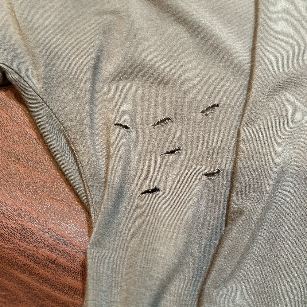 ANTHROPOLOGIE’S “POL” Army Green Distressed Tee Dress w/ Stud Decor Size M - Picture 10 of 13